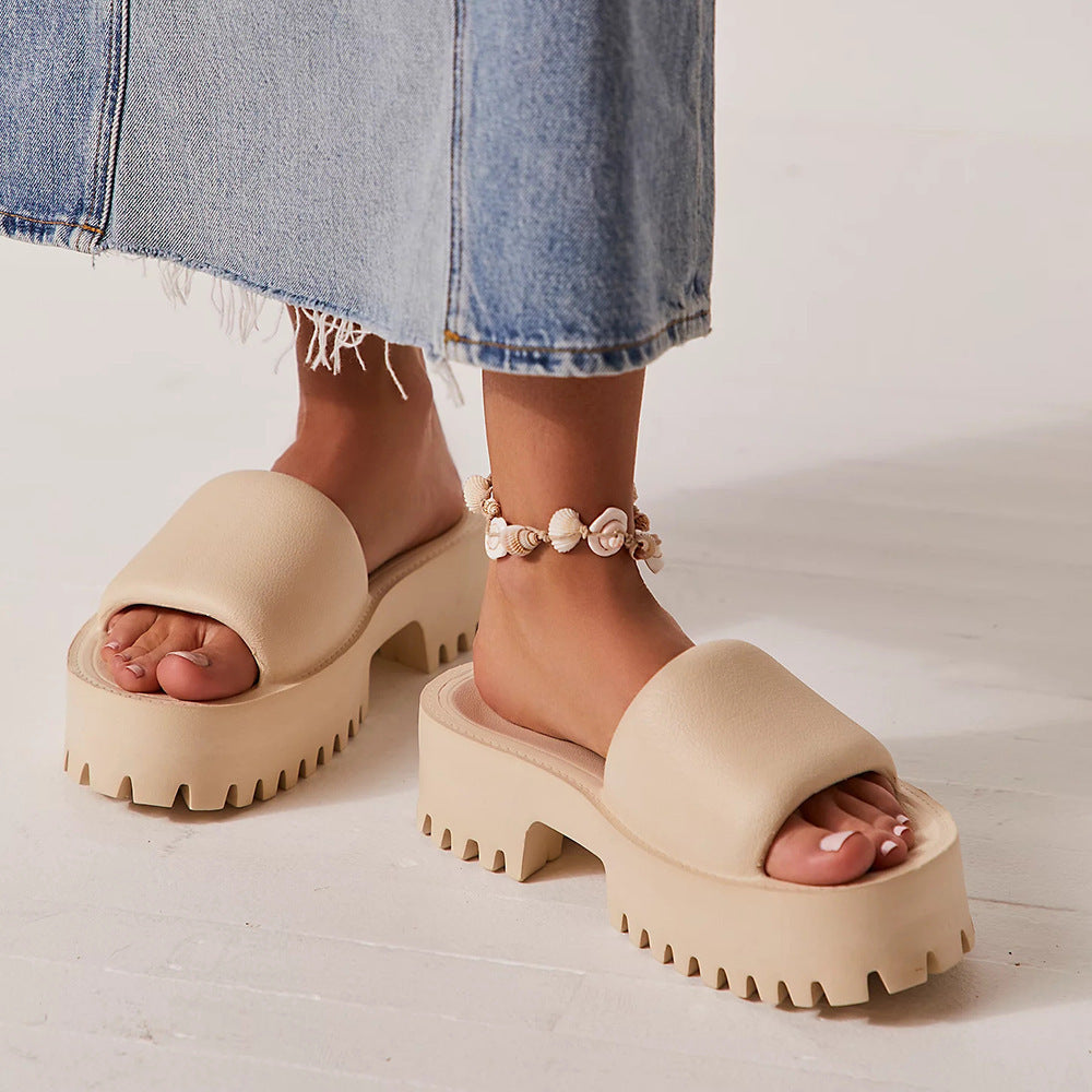 Pantofole da donna con tacco alto e plateau in EVA alla moda