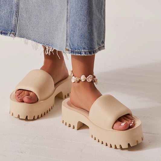 Pantofole da donna con tacco alto e plateau in EVA alla moda