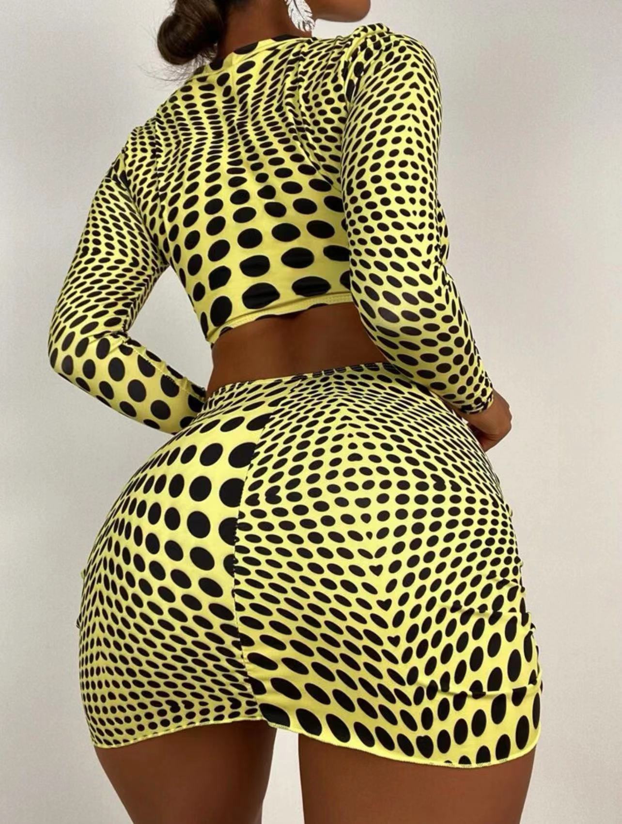 Dreiteiliger Badeanzug mit Polka Dots für Damen