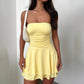 Y2K Tube-top Abito corto estivo sexy plissettato attillato per abbigliamento femminile