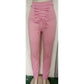 Women's Plus Size Pure Color Cotton Trousers Lace-up Pencil Pants
