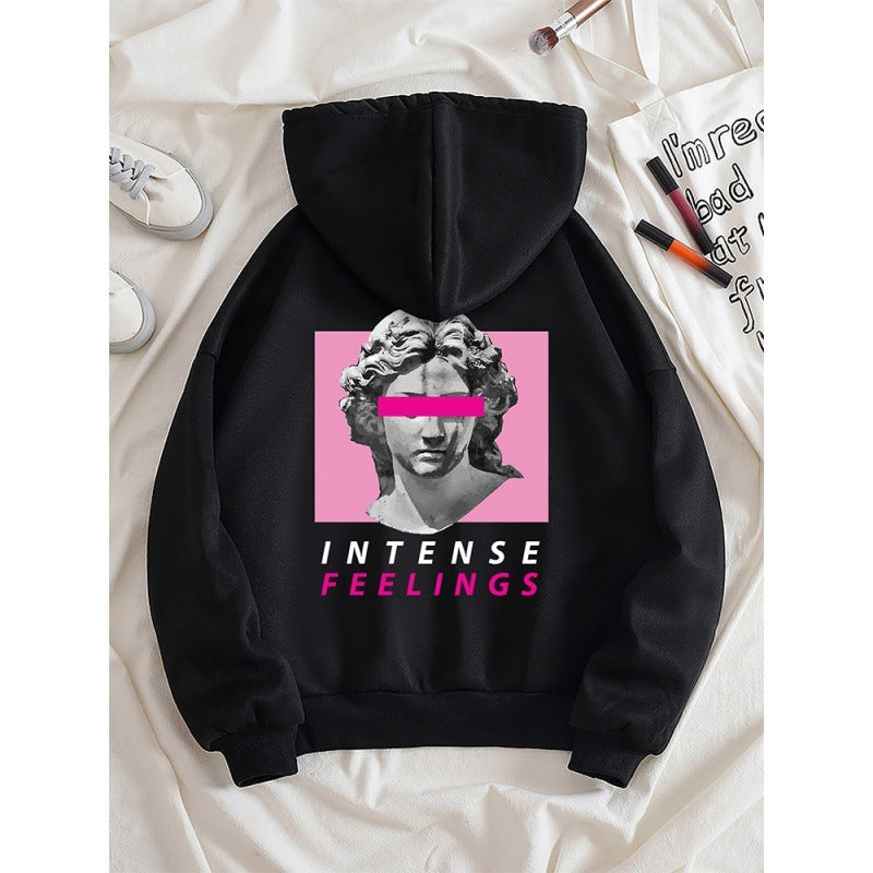 Felpa con cappuccio unisex a maniche lunghe con stampa