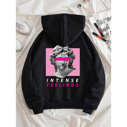 Felpa con cappuccio unisex a maniche lunghe con stampa