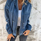Corduroy Hooded Zip-up Jacket With Pockets Fashion