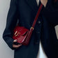 Borsa in pelle verniciata lucida di alta qualità da donna retrò