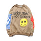 Printed Crewneck Sweatshirt Hip Hop Jacket