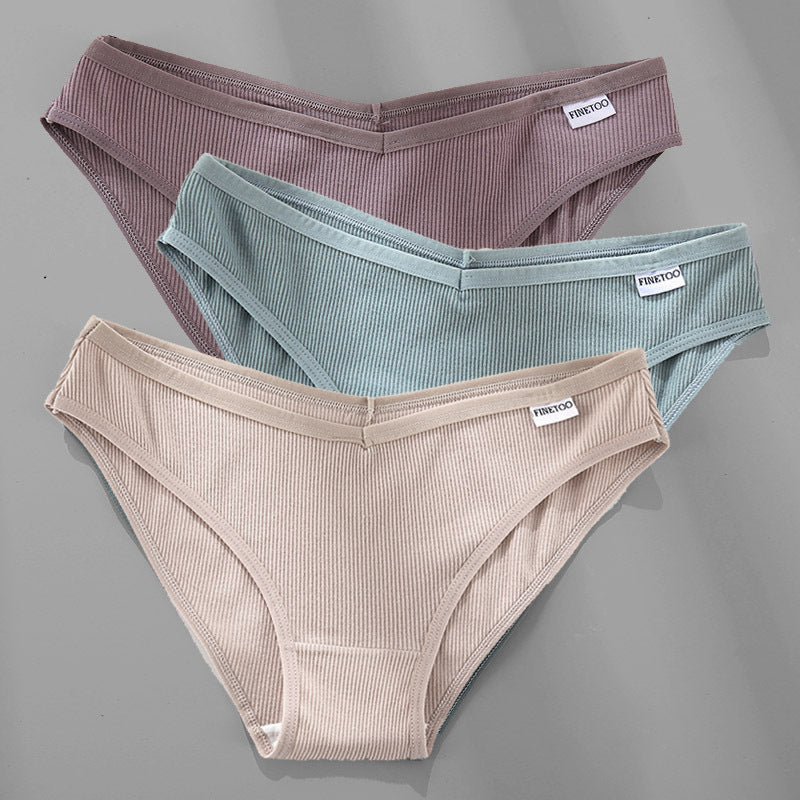 3 pezzi M-4XL mutandine di cotone biancheria intima femminile slip sexy da donna