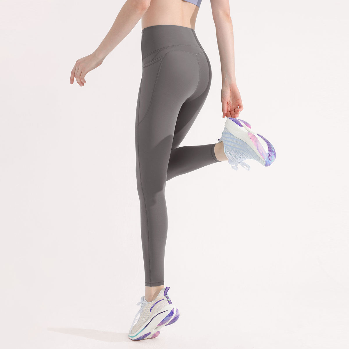 Outdoor Sports High Waist Hip Lift Fitness Running Tight Breathable Sports Pants
