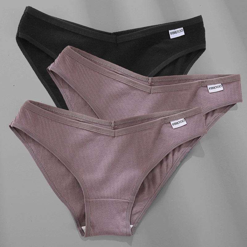 3 pezzi M-4XL mutandine di cotone biancheria intima femminile slip sexy da donna