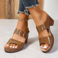 Plus Size Keilabsatz-Peep-Toe-Slipper Steinmuster