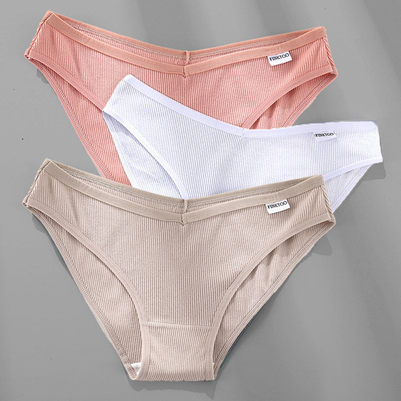 3 pezzi M-4XL mutandine di cotone biancheria intima femminile slip sexy da donna