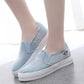 Scarpe estive in tela da donna, mocassini spessi, da cowboy, da studente, da pedalare, scarpe pigre, casual, da donna