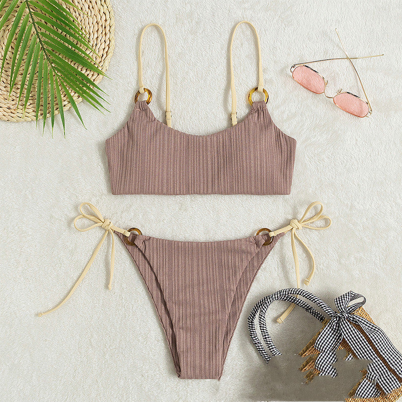 Costume da bagno bianco reggiseno bikini fascia I Costume da bagno