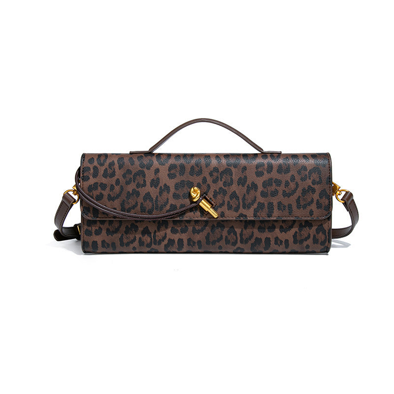 Borsa da pranzo con stampa leopardata retrò da donna