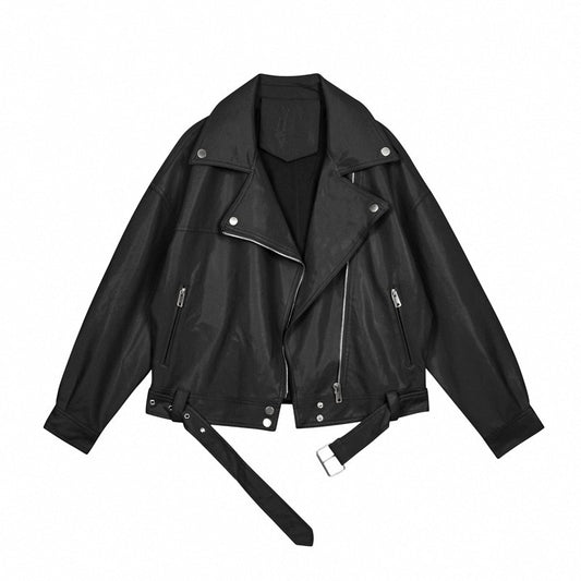 Cappotto in pelle da locomotiva da donna