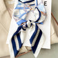 Artificial Silk Striped High-grade Korean Style Stylish Beach Arm Bag Silk Scarf