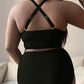 Plump Girls Plus Size Einfarbig Hohl Kreuz Schultergurt Verstellbar Neckholder Bikini