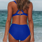 Damen Bademode mit gekreuzten Trägern, einfarbig, geteilter Badeanzug, Bikini