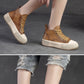 High-top Casual Sneakers First Layer Cowhide Toe Box Women's Shoes Vintage