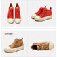 High-top Casual Sneakers First Layer Cowhide Toe Box Women's Shoes Vintage