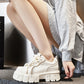 Frühling Muffin Bottom Fashion All-Match Höhe erhöhen Casual Lederschuhe