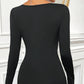 Maglietta a maniche lunghe slim fit con scollo a V e motivo incrociato da donna