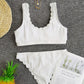 Cut flower split swimsuit bikini
