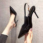 Fashionable And Comfortable Patent Leather Stitching Snake Print Pointed Toe Stiletto Shoes