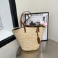 Large Capacity Straw Woven Bag Women's Woven Portable Vegetable Basket Bag