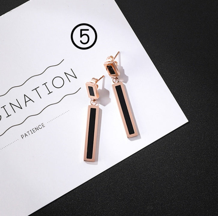 orecchini in acciaio al titanio temperamento triangolo orecchini geometrici rotondi