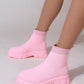 European And American Platform Fly Woven Mesh Booties Plus Size Women's Boots