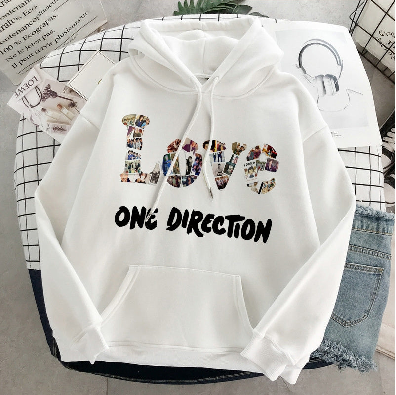 Nuovo pullover grafico con estetica Harajuku di Harry Styles e One Direction