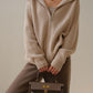 Khaki Knitted Cardigan For Women Autumn