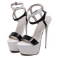 Schmale Damen-Plateausandalen mit superhohem Absatz