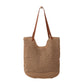 Borsa a mano in paglia leggera intrecciata a maglia cava casual da spiaggia