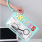 Snack Storage Bag Transparent Pvc Zipper Embroidery Lettered Make-up Bag