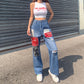Pantaloni casual dritti strappati New Street da donna