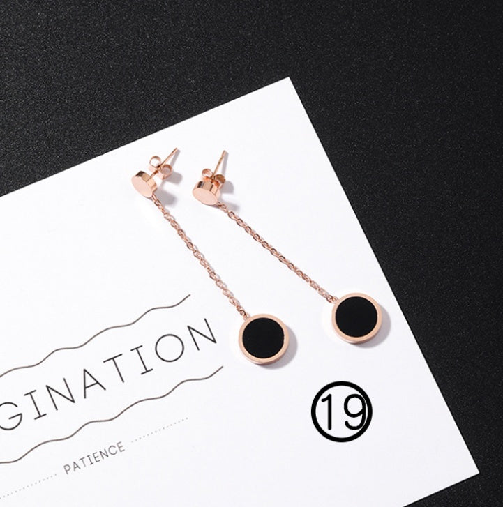 orecchini in acciaio al titanio temperamento triangolo orecchini geometrici rotondi