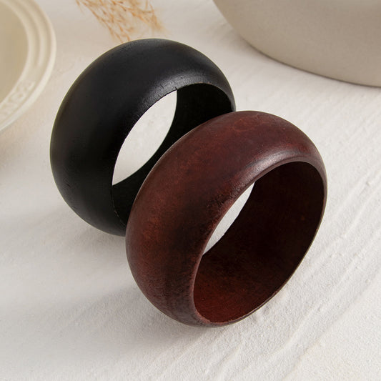 Retro Maillard Stil Holzmaserung Mode breites Armband für Frauen