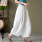 Bloomers in lino lavato sabbia da donna in cotone e lino