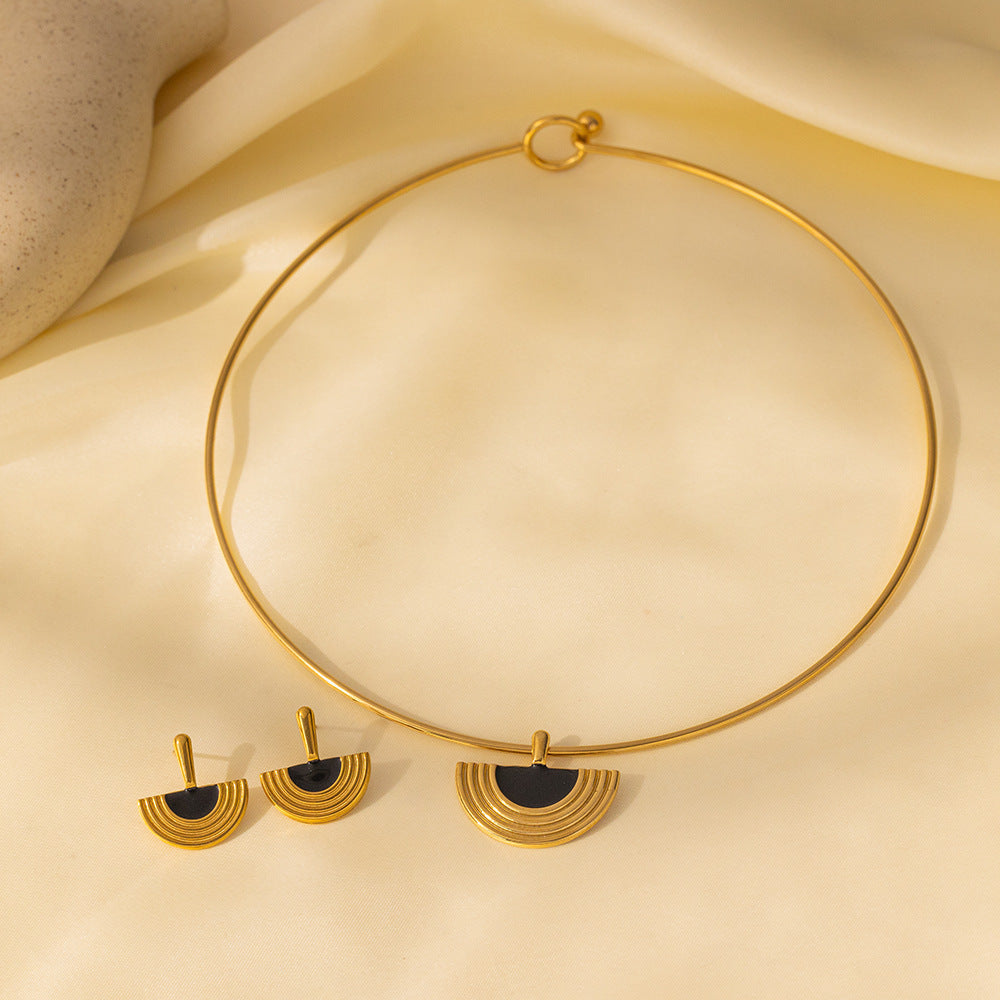 Collana in acciaio inossidabile Orecchini Gioielli da donna Completo