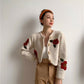 Hand Embroidery Wool Knitted Jacket Women