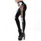 Hose mit 3D-Rosenschädel-Print für Damen