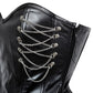 Corsetto in pelle con cerniera gotica e acciaio