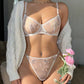 Summer Ultra-thin Sheer Mesh Embroidered Underwear Suit
