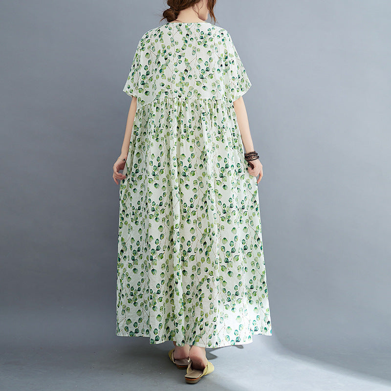 Künstlerisches, großes, fettes, übergroßes, bedrucktes Kurzarmkleid für Damen