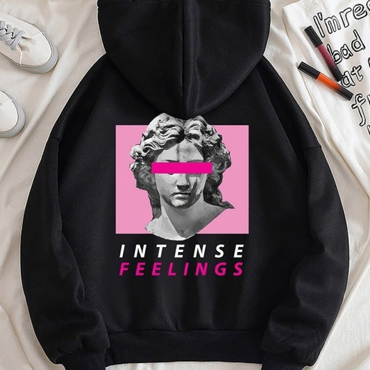 Bedruckter Pullover, langärmeliger Unisex-Hoodie
