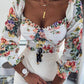 T-shirt a maniche lunghe con stampa di fiori di rosa disponibile in magazzino