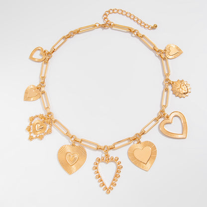 Cold Love Pendant Clavicle Chain Peach Heart Fashion