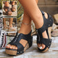 Sandalen mit Reißverschluss und Keilabsatz für Damen, leichte, höhenverstärkende Schuhe, modische, lässige Sandalen